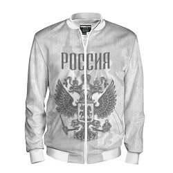 Бомбер мужской Герб России, цвет: 3D-белый