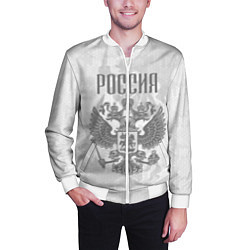 Бомбер мужской Герб России, цвет: 3D-белый — фото 2