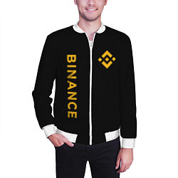 Бомбер мужской БИНАНС ЛОГО КАРБОН BINANCE LOGO, цвет: 3D-белый — фото 2