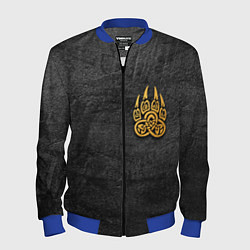 Мужской бомбер Волчий отпечаток золотом Символ Велеса