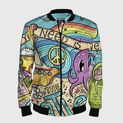 Бомбер мужской All you need is The Beatles, цвет: 3D-черный