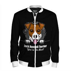 Бомбер мужской Джек-Рассел-Терьер Jack Russell Terrier, цвет: 3D-белый