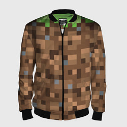 Бомбер мужской ЗЕМЛЯ DIRT MINECRAFT, цвет: 3D-черный