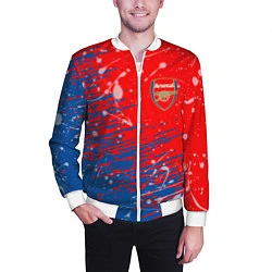 Бомбер мужской Arsenal: Фирменные цвета, цвет: 3D-белый — фото 2