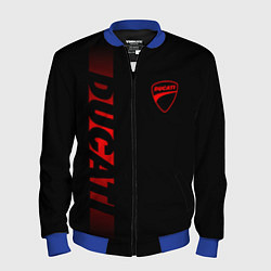 Бомбер мужской DUCATI BLACK RED LINE, цвет: 3D-синий