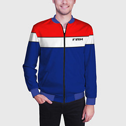 Бомбер мужской В стиле 90х FIRM, цвет: 3D-синий — фото 2