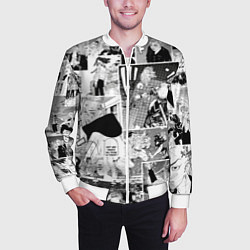 Бомбер мужской Токийские мстители манга, цвет: 3D-белый — фото 2