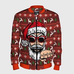 Бомбер мужской Bad Santa Плохой Санта, цвет: 3D-красный