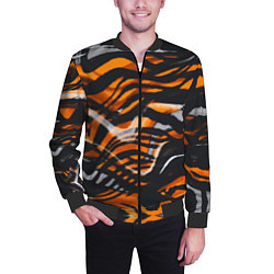 Бомбер мужской Окрас тигра, цвет: 3D-черный — фото 2