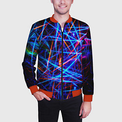 Бомбер мужской NEON LINES Glowing Lines Effect, цвет: 3D-красный — фото 2