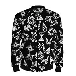 Бомбер мужской EXO BAND SYMBOL PATTERN WHITE K-POP, цвет: 3D-черный