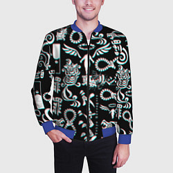 Бомбер мужской ТОКИЙСКИЕ МСТИТЕЛИ ГЛИТЧ, GLITCH, цвет: 3D-синий — фото 2