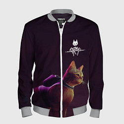 Бомбер мужской Stray: Wandering Cat, цвет: 3D-меланж