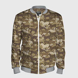 Бомбер мужской Бегущие Дикие Лошади, цвет: 3D-меланж