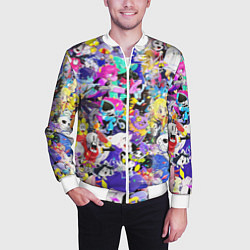 Бомбер мужской UNDERTALE PATTERN HEROES, ВСЕ ГЕРОИ ИГРЫ, цвет: 3D-белый — фото 2