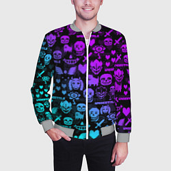 Бомбер мужской UNDERTALE NEON PATTERN УЗОР, цвет: 3D-меланж — фото 2