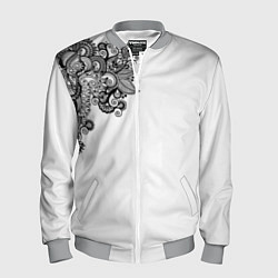Бомбер мужской Черно Белые КруЖева, цвет: 3D-меланж