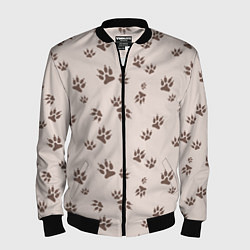 Мужской бомбер Бежевый паттерн лапки