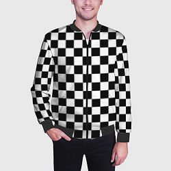 Бомбер мужской Chess Squares Cubes, цвет: 3D-черный — фото 2