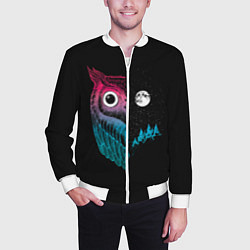 Бомбер мужской Ночная сова Градиент, цвет: 3D-белый — фото 2