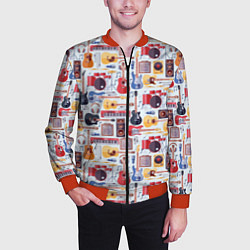 Бомбер мужской Рок Музыкант, цвет: 3D-красный — фото 2