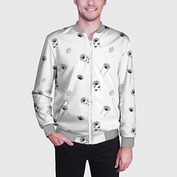 Бомбер мужской Паттерн - кошачьи лапки 3D, цвет: 3D-меланж — фото 2