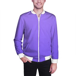 Бомбер мужской Красивый фиолетовый светлый градиент, цвет: 3D-белый — фото 2