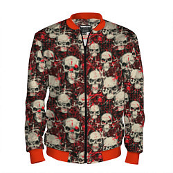 Бомбер мужской Кровавые Черепа Skulls, цвет: 3D-красный