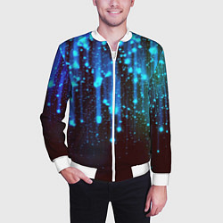 Бомбер мужской Звездопад Звёздный дождь, цвет: 3D-белый — фото 2