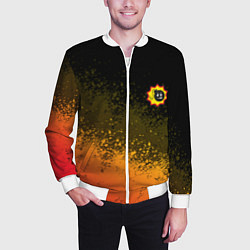 Бомбер мужской Serious Sam Mini logo, цвет: 3D-белый — фото 2