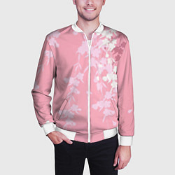 Бомбер мужской Цветущая ива, цвет: 3D-белый — фото 2