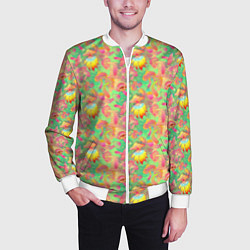 Бомбер мужской Магические Грибы Психоделика, цвет: 3D-белый — фото 2