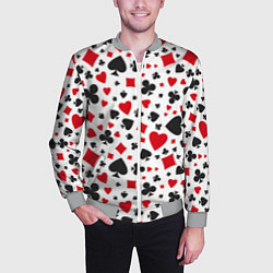 Бомбер мужской Картёжные Масти, цвет: 3D-меланж — фото 2