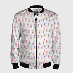Мужской бомбер Веселые кролики с пасхальными яйцами