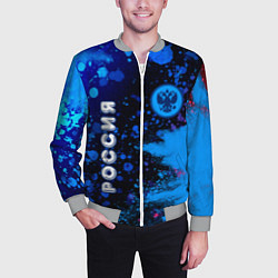 Бомбер мужской РОССИЯ - ГЕРБ - Арт 6, цвет: 3D-меланж — фото 2
