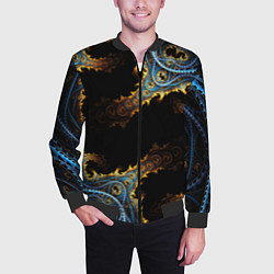 Бомбер мужской Огненные фракталы 3d, цвет: 3D-черный — фото 2