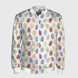 Мужской бомбер Пасхальные яйца Паттерн на белом фоне