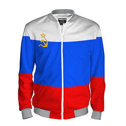 Бомбер мужской Флаг России с серпом и молотом, цвет: 3D-меланж