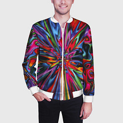 Бомбер мужской Color pattern Impressionism, цвет: 3D-белый — фото 2