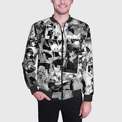 Бомбер мужской Убийца Акамэ pattern, цвет: 3D-черный — фото 2