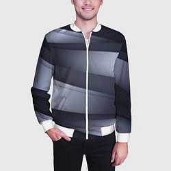 Бомбер мужской Серо-белая Волна, цвет: 3D-белый — фото 2