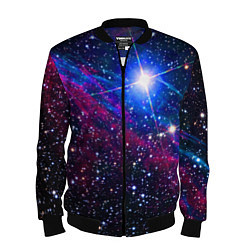 Бомбер мужской Открытый космос Star Neon, цвет: 3D-черный