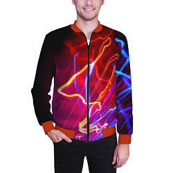 Бомбер мужской Neon vanguard pattern Lighting, цвет: 3D-красный — фото 2