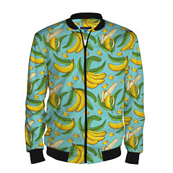 Бомбер мужской Banana pattern Summer Fashion 2022, цвет: 3D-черный