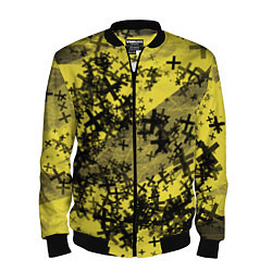 Бомбер мужской Кресты и хаос На желтом Коллекция Get inspired! Fl, цвет: 3D-черный