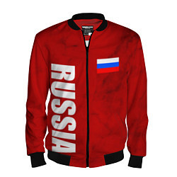 Бомбер мужской RUSSIA - RED EDITION - SPORTWEAR, цвет: 3D-черный