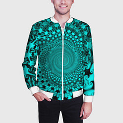 Бомбер мужской NEON FRACTAL PATTERN, цвет: 3D-белый — фото 2