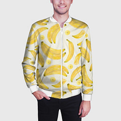 Бомбер мужской Банановый Рай Лета, цвет: 3D-белый — фото 2