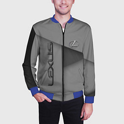 Бомбер мужской Lexus - серая абстракция, цвет: 3D-синий — фото 2
