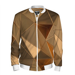 Бомбер мужской Золотые 3D треугольники, цвет: 3D-белый